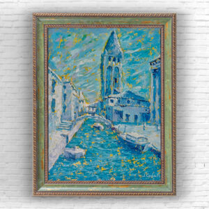 Imagen muestra de la pintura al óleo de título "Venezia" hecha por Alan Cabello